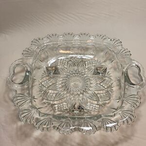 Pasari Vintage Crystal Cut Glass Square Candy Dish